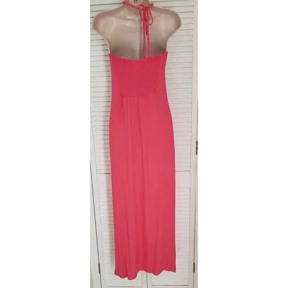 NWT $ 99  1.STATE CENTER RUCHED HALTER KNIT JUNEBERRY MIDI DRESS SZ MEDIUM - Picture 7 of 10